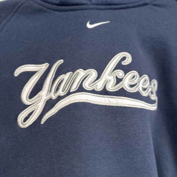 Vintage Y2K Sz:L New York Yankees MLB Nike Team Center Swoosh Logo Hoodie - Picture 9 of 11